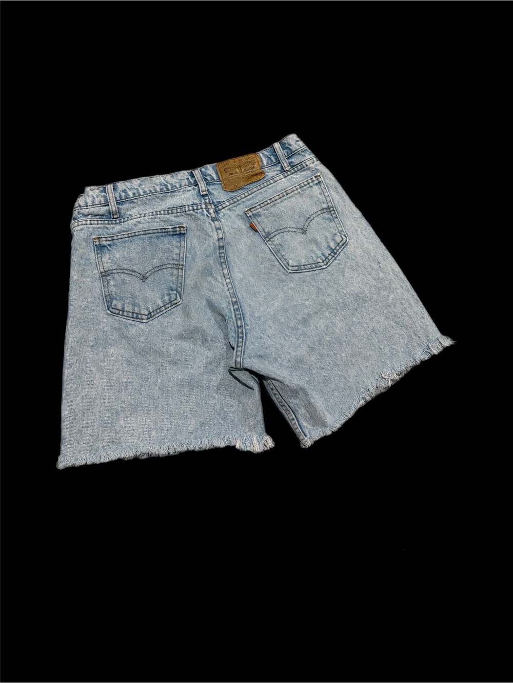 Vintage Levi's 550 Relaxed Fit Orange Tab Denim Shorts Size 32